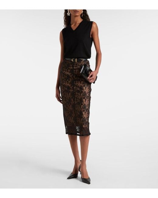 Self-Portrait Brown Lace Skirt