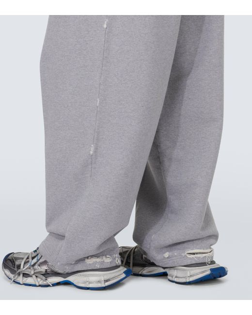 Balenciaga Gray Cotton Fleece Sweatpants for men