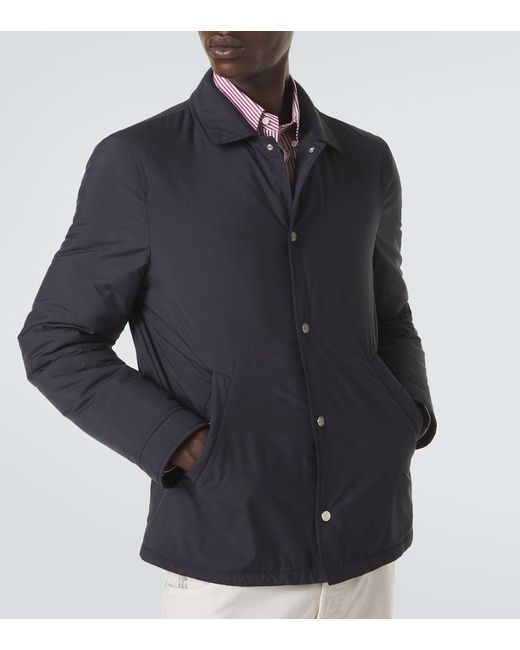 Brunello Cucinelli Blue Technical Jacket for men