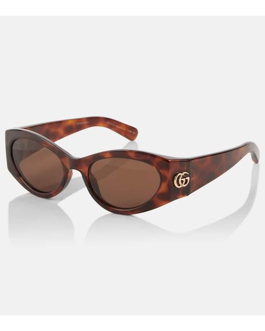 Gucci Brown GG Oval Sunglasess