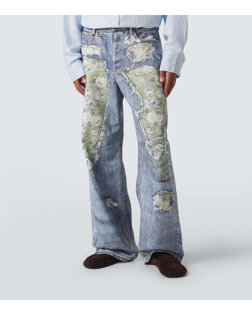 Acne Blue 1981 Trompe L'Oil Wide-Leg Jeans for men