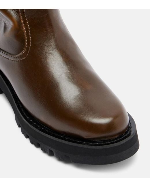Ganni Brown Studs Knee-High Boots