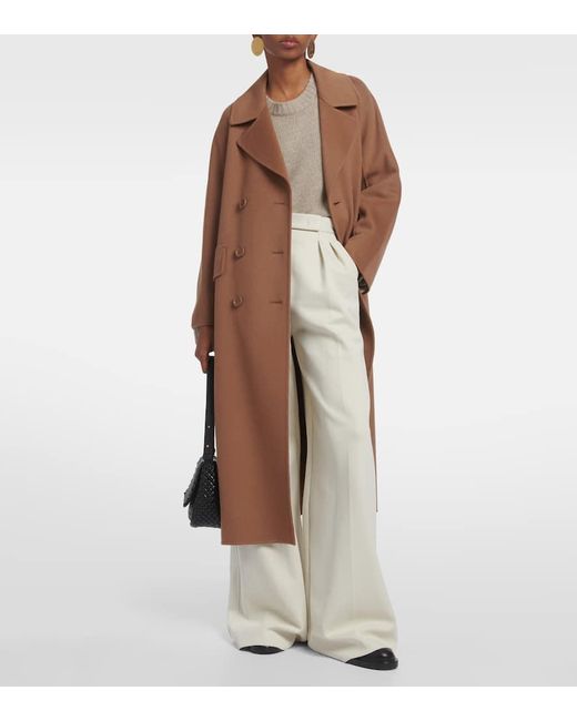 Max Mara White Zinnia Jersey Wide-Leg Pants