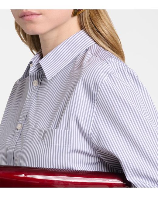 Saint Laurent Blue Striped Cotton Poplin Shirt