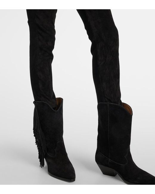 Isabel Marant Black Dorothea Suede Slim Pants