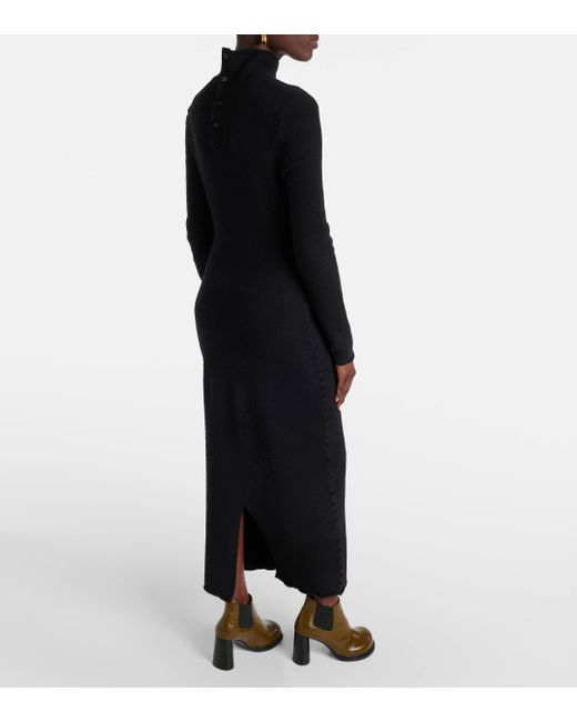 Bottega Veneta Black Knitted Wool Maxi Dress