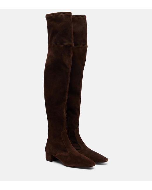 Aquazzura Brown Remi 35 Suede Over-The-Knee Boots