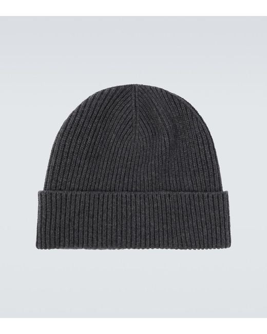 Gucci Black Double G Ribbed-Knit Cashmere Beanie for men