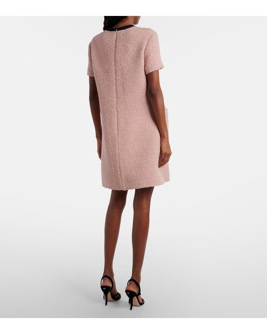 Valentino Pink Vgold Wool-Blend Tweed Minidress
