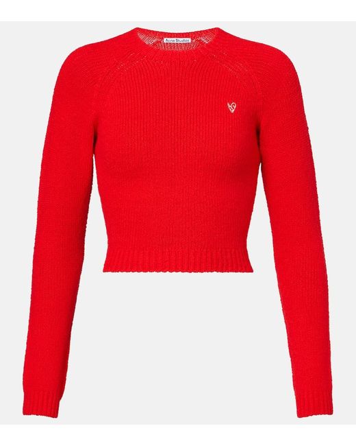 Pullover Cropped di Acne in Red