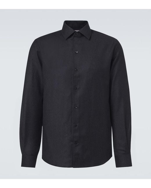 Agnona Blue Wool Shirt for men