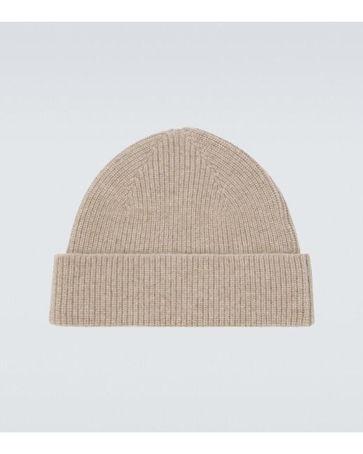 Zegna Natural Ribbed-Knit Cashmere Beanie for men