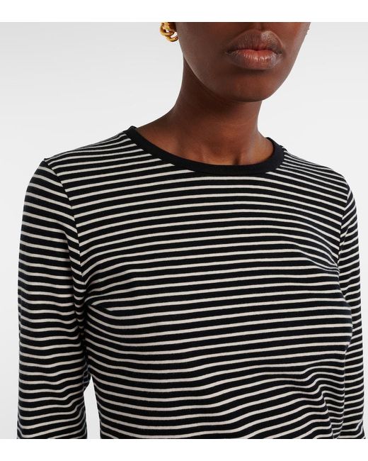 Nili Lotan Blue Simone Striped Cotton Jersey T-Shirt
