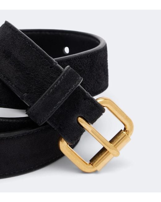 The Row Black Geo Suede Belt