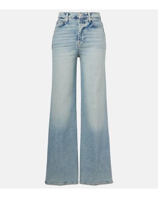 7 For All Mankind Blue Jo Low-Rise Flared Jeans