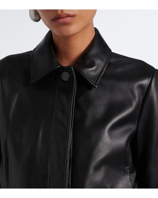 Vince Black Cropped Leather Jacket