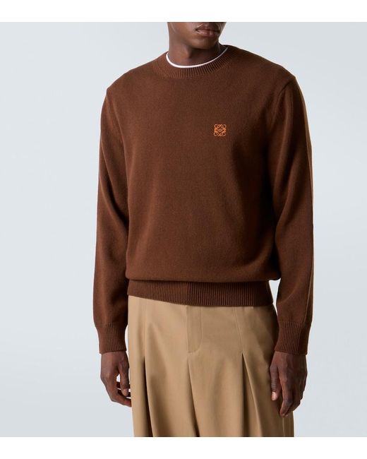 Loewe Brown Anagram Wool Sweater for men