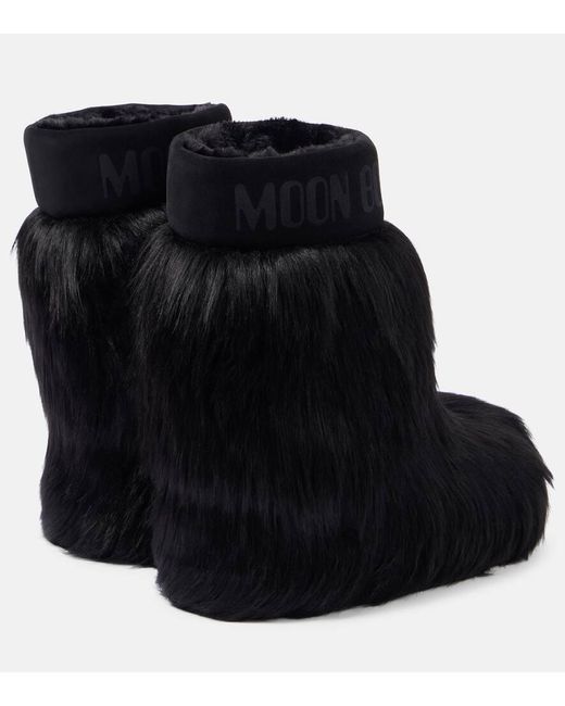 Moon Boot Black Icon Yeti Mid Faux Fur Snow Boots