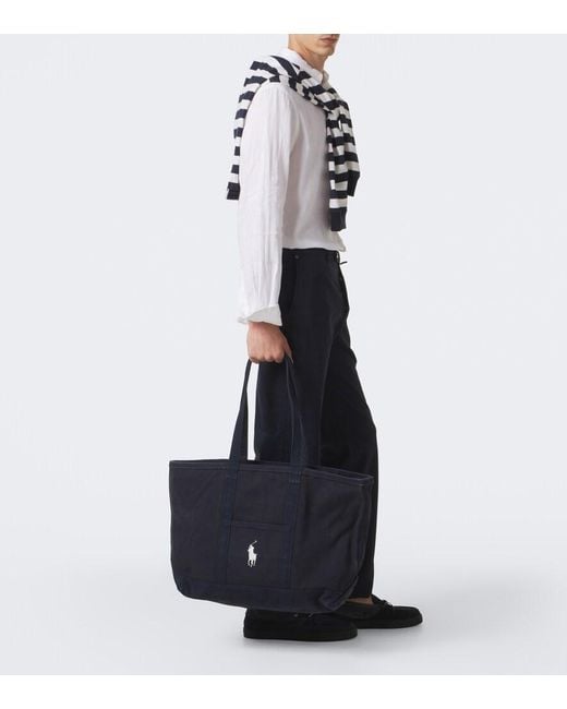 Polo Ralph Lauren Blue Canvas Tote Bag for men