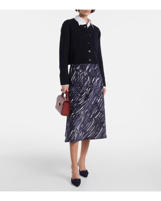 Jardin Des Orangers Blue Wool And Cashmere Cardigan