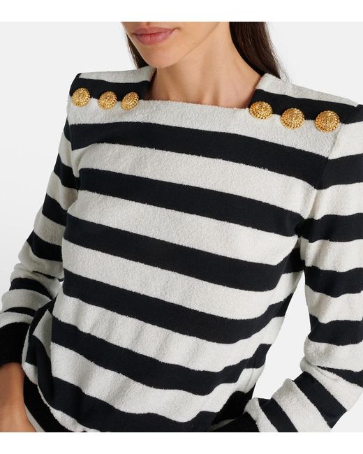 Balmain Multicolor Striped Jersey Top