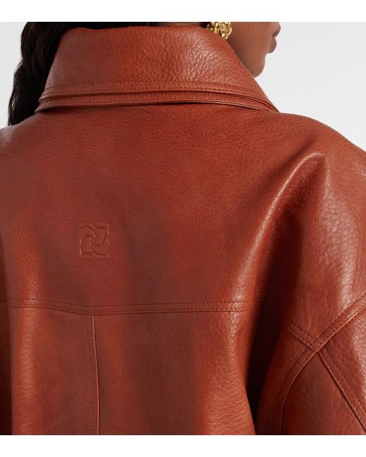 Magda Butrym Red Leather Blouson Jacket