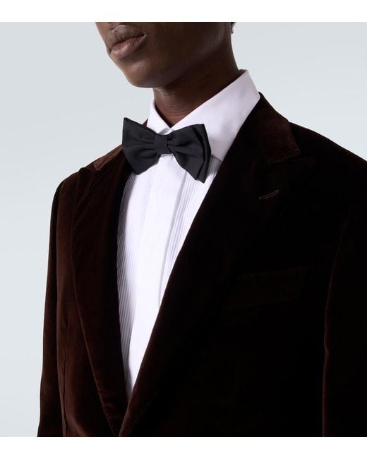 Thom Sweeney Black Cotton Velvet Blazer for men