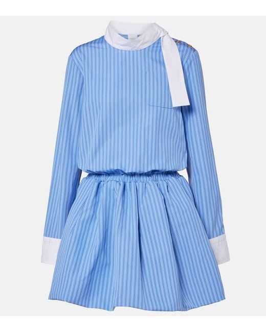 Patou Blue Minikleid Aus Baumwollpopeline