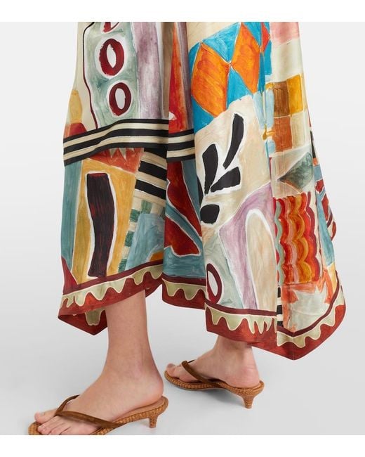 Robe Midi Michelle Asymetrique En Soie ALÉMAIS en coloris White