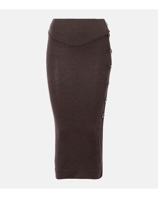 Vivienne Westwood Brown Pamela Knitted Wool Midi Skirt