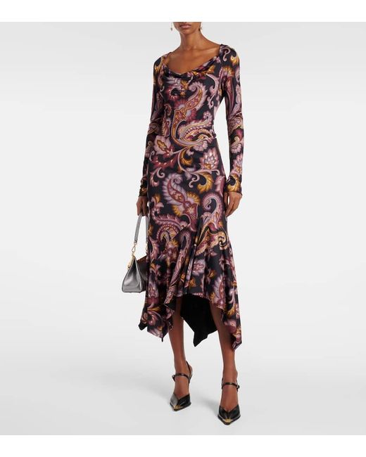 Etro Red Paisley Jersey Top