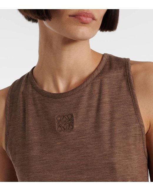 Loewe Brown Wool-Blend Anagram Tank Top