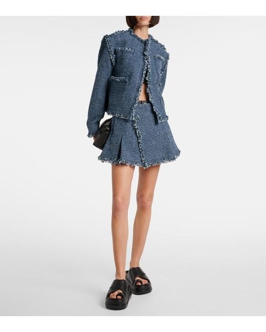 Sacai Blue Punching Denim Shorts