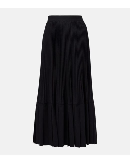 Junya Watanabe Black Plisse Wool-Blend Maxi Skirt