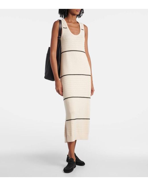 Varley Natural Midikleid Scott Aus Baumwolle