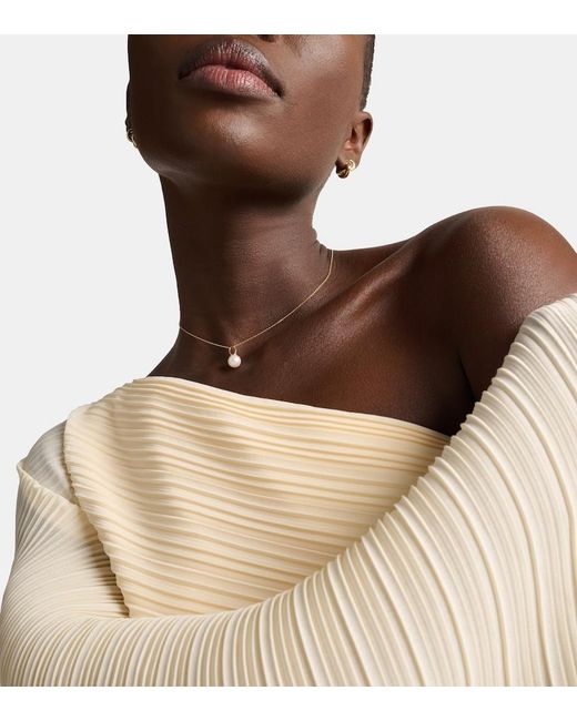 STONE AND STRAND White Essential 18Kt Necklace With Pearl