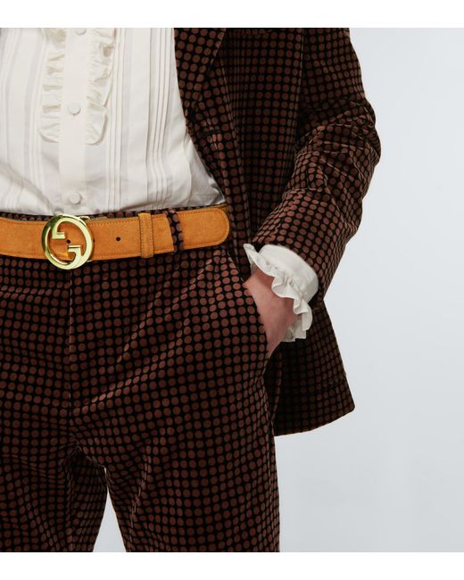 Gucci Suede Belt in Brown for Men Lyst