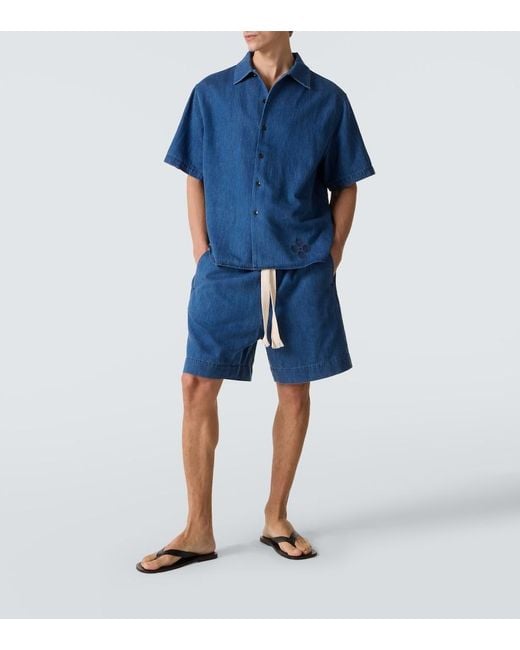 Camicia Bowling Oversize di Commas in Blue da Uomo