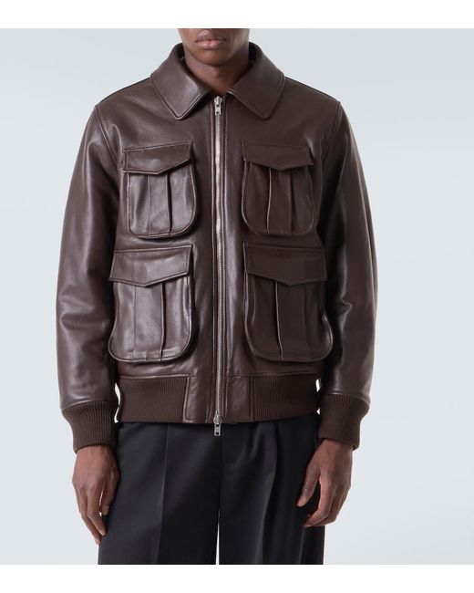 Simone Rocha Brown Leather Jacket for men