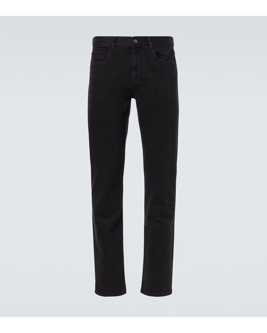 Canali Black Slim Jeans for men