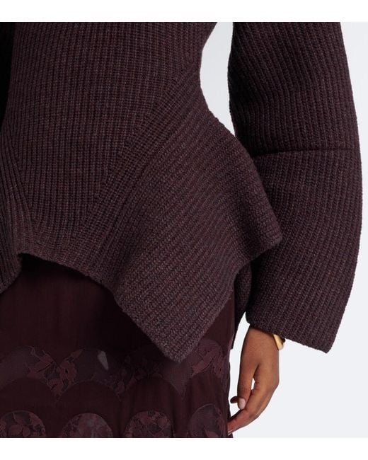Zimmermann Brown Valiant Wool-Blend Half-Zip Sweater