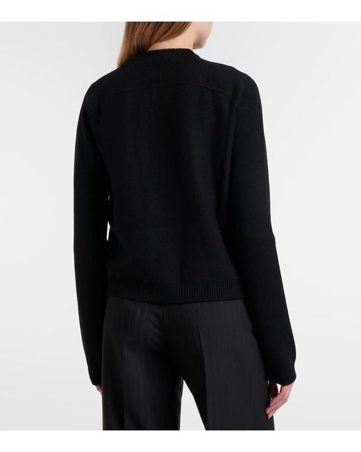 Gucci Black Horsebit Wool And Cashmere Cardigan