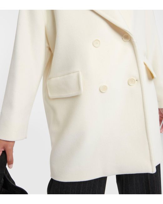 Max Mara White Meana Wool And Cashmere Coat