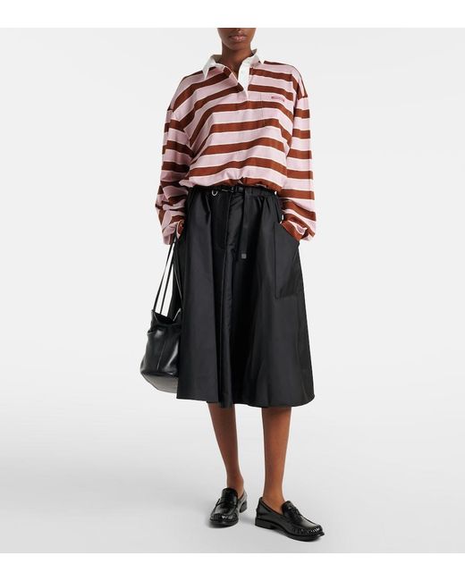 Polo Cropped De Jersey De Algodon Prada de color Pink