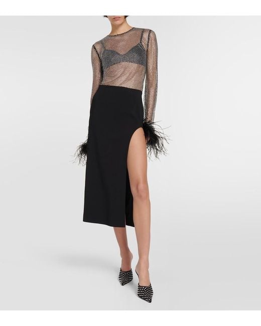 GIUSEPPE DI MORABITO Black Satin Cady Midi Skirt