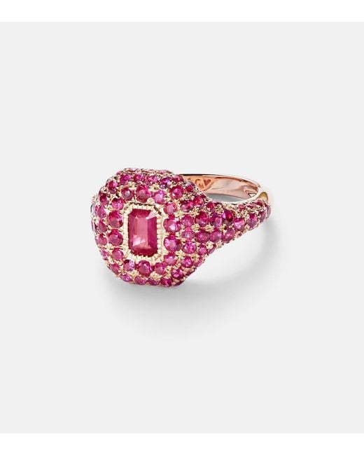 SHAY 18Kt Rose Pinky Ring With Ruby