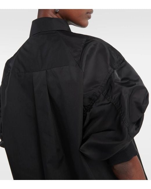 Vestido camisero de popelin Sacai de color Black