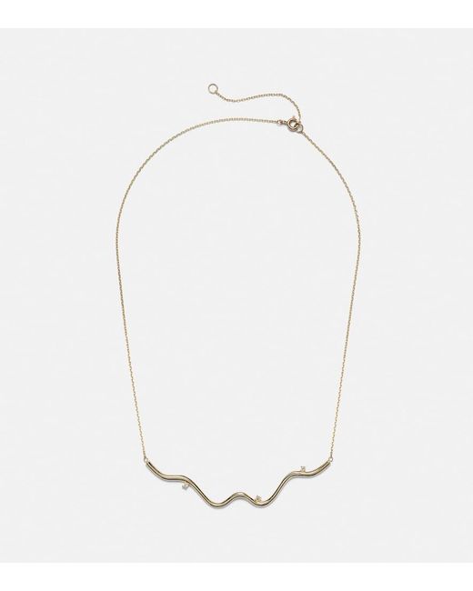 STONE AND STRAND White Harbor Lights 10Kt Necklace With Diamonds