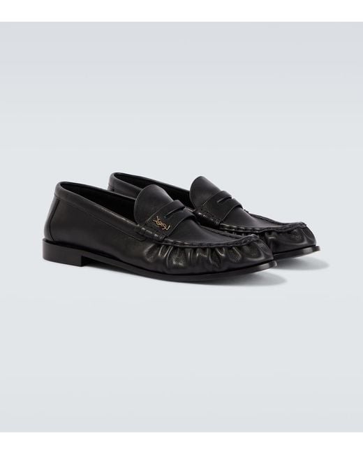 Saint Laurent Loafers Le Loafer Aus Leder in Black für Herren
