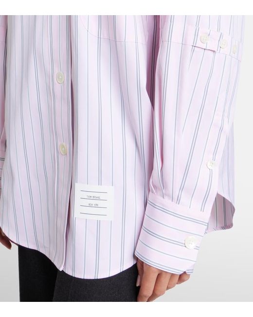 Thom Browne Purple Striped Cotton Poplin Shirt